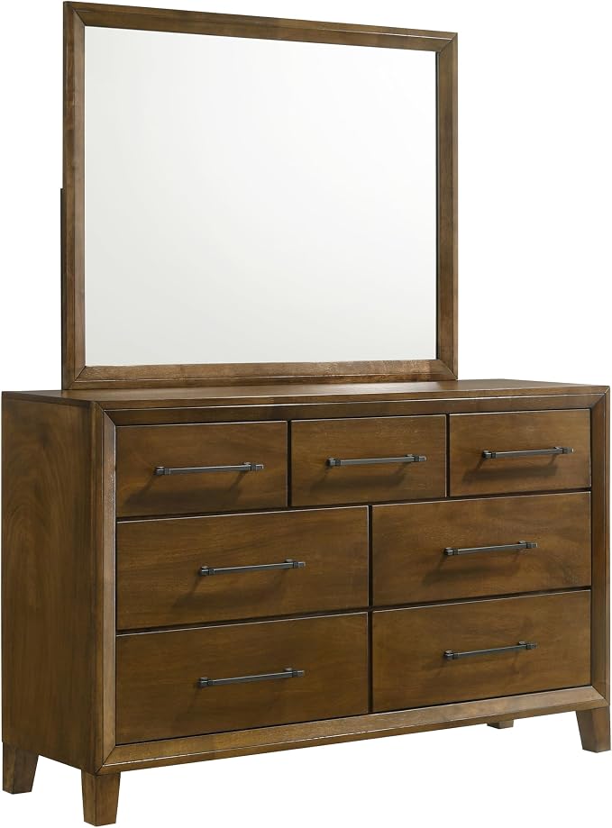 New Classic Furniture Ballard 5-Piece Wood King Bedroom Set with 2-Nightstands, Walnut Brown