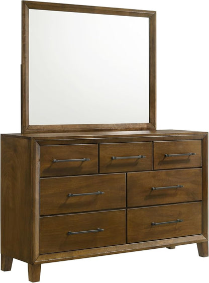 New Classic Furniture Ballard 5-Piece Wood Queen Bedroom Set with 2-Nightstands, Walnut Brown