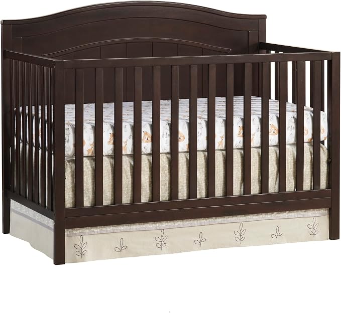 Oxford Baby North Bay 4-in-1 Convertible Crib, Espresso Brown, GreenGuard Gold Certified