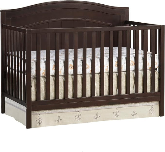 Oxford Baby North Bay 4-in-1 Convertible Crib, Espresso Brown, GreenGuard Gold Certified