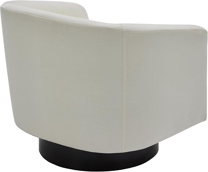 360° Swivel Barrel Accent Chair Armchair, Modern Round Club Arm Chair Upholstered Living Room Single Sofa Seating Bedroom Side Reading Seat in Fabric for Home Office (Beige)