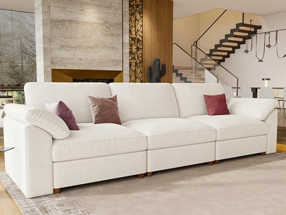EASE MOOSE Modern 3 Seat Sectional Modular Sofa,Comfty Deep Seat Couch for Living Room,Solid Wood Frame Sofa, Removable Cover