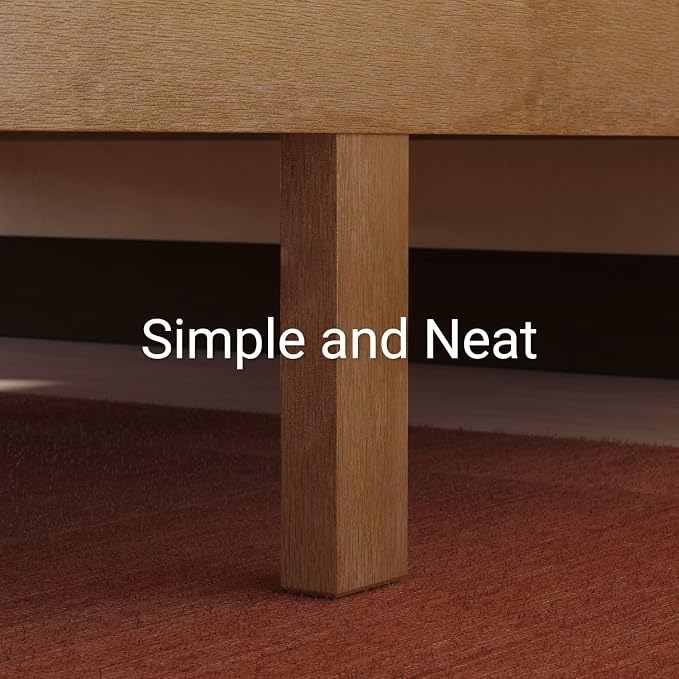 LIFEMENT Full Bed Frame Classic Wood Platform, Noise Free, Under Bed Storage, No Box Spring Needed, Easy Assembly, Natural