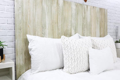 Barn Walls Sagewash Headboard, Farmhouse Design, Wood Headboard, Wash Finish, Floating Panels, Wall Mount, Adjustable Height, Easy Assembly, Full Size