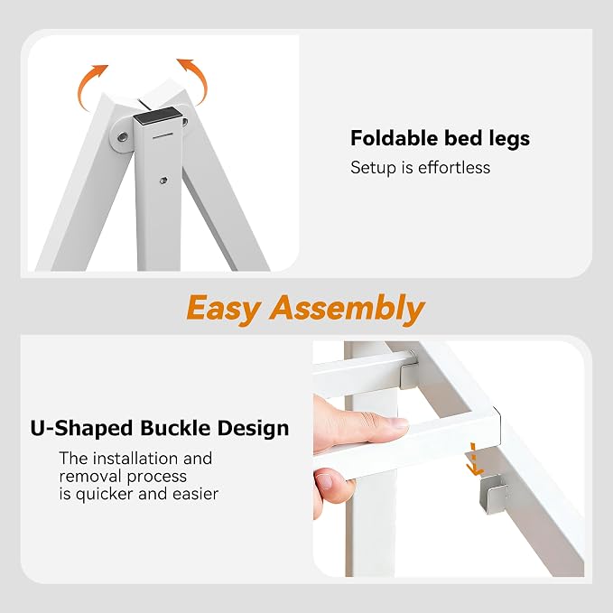 NKZ Twin Platform Bed Frame 4 Inch, Heavy Duty Metal Low Profile Bed Frame with Round Corner Legs, 3500lbs Weight Capacity Reinforced Frame, No Box Spring Needed，Noise-Free, Easy Assembly