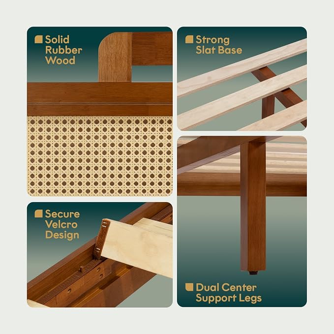 Neil Bed Frame - Queen - Milk Chocolate