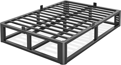 Bilily Metal Heavy Duty 14 inch California King Bed Frame with Rounded Corner and Headboard Hole Mattress Retainers 3500 LBS No Box Spring Needed Platform Noise Free Easy Assembly