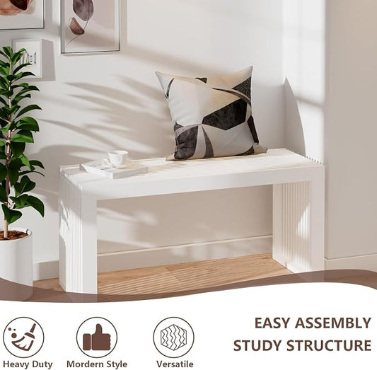 APRTAT Bamboo Dining Bench, 35 inch Farmhouse Decor Indoor Kitchen Table Bench, Entryway Shoe Rack Bench Solid Bamboo Benches for Living Room, Hallway, Bedroom, Bathroom