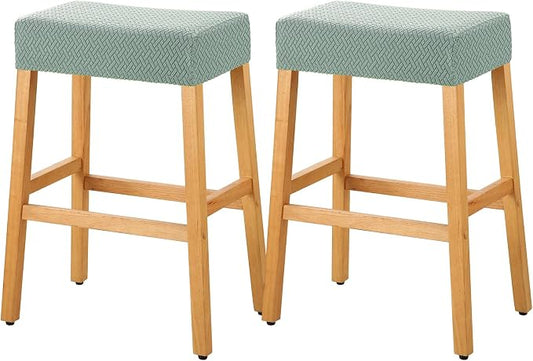 YISUN Stool Covers Rectangle - 2 Pack Stretch Waterproof Saddle Seat Cover Counter Bar Stools Bar Chairs Covers Kitchen Island Chairs Cushion Protector