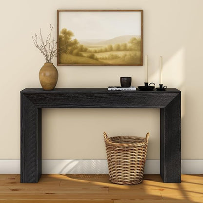 Plank+Beam 56 Inch Camden, Farmhouse Console Table - Solid Pine Wood, Easy Assembly for Living Room or Entryway, Rustic Char
