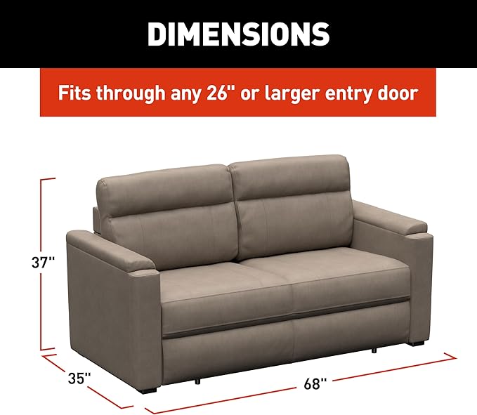 Thomas Payne Signature Heritage Series 68" Driftwood RV Rest Easy Sleeper Sofa with Easy-to-Use Fold-Out Mechanism, 81" Bed Depth - 2024044352
