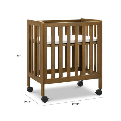 Carter's by Davinci Colby Grow 6-in-1 Convertible Bassinet to Crib in Walnut, Portable Design with Removable Wheels, Wooden Baby Bed w/Four Adjustable Heights | GREENGUARD Gold and FSC Certified
