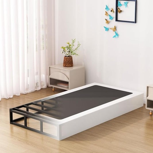 Upcanso 7 Inch Twin Box Spring Bed Base, Low Profile Metal Boxspring Twin with Fabric Cover, 2000 Lbs Max Weight Capacity Mattress Foundation, Noise-Free, Easy Assembly