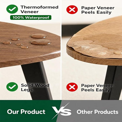 Nesting Coffee Table Set of 2-Mid Century Modern Coffee Table | Guitar Pick Stacking Tables with Solid Wood Legs,Small Coffee Tables for Small spaces,Living Room,Balcony
