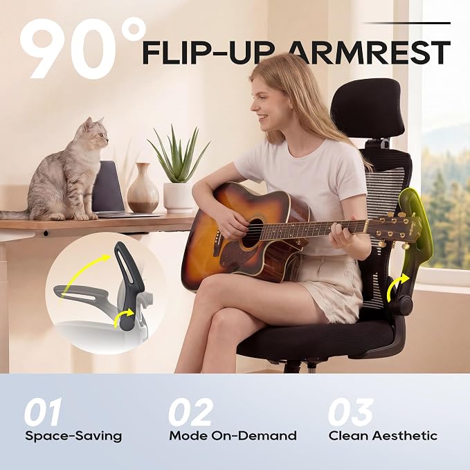 Ergonomic Office Chair for Long Hours, Full-Body Support, Relieve Neck & Back Pressure, 330LBS Capacity, Ideal for Home Office, Office & Study