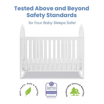 Delta Children Milano 4-in-1 Convertible Crib - Greenguard Gold Certified, Bianca White