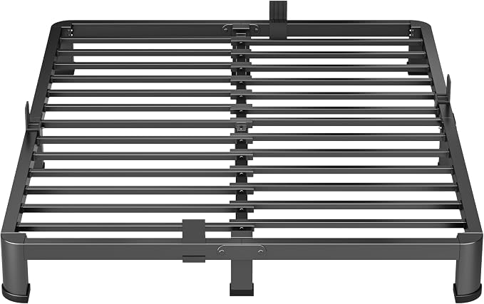 VIPSHOW 4 Inch Full Heavy Duty 3500 lbs Bed Frame with Round-Corner Legs & Anti-Squeak Design – Quick Assembly Metal Platform, No Box Spring Needed