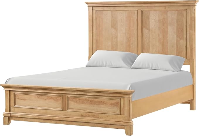 Furniture of America Yardley Farmhouse Solid Wood 3-Piece Bedroom Collection with Panel Bed and Nightstands Set of 2, Box Spring Required for Bedroom, Guess Room, Full, Natural Oak
