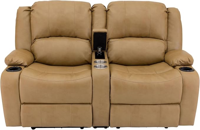 RecPro Charles 64" RV Wall Hugger Reclining Sofa | Toffee