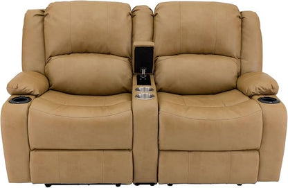 RecPro Charles 64" RV Wall Hugger Reclining Sofa | Toffee