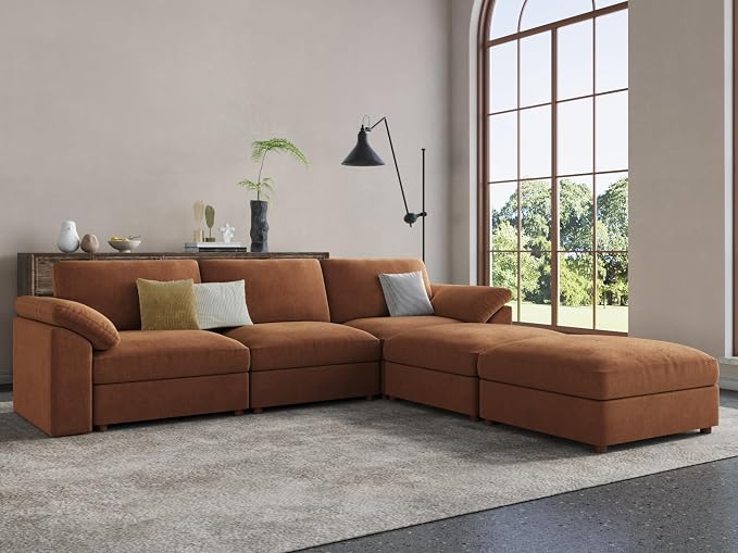 EASE MOOSE Modular Sectional Couch,Oversized U Shape Sectional Couch,Comfty Modular Deep Seat Sofa for Living Room, Removable Cover
