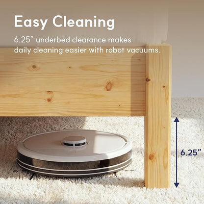 LIFEMENT Full Bed Frame Signature Wood Platform, Noise Free, Under Bed Storage, No Box Spring Needed, Easy Assembly, Natural Natural