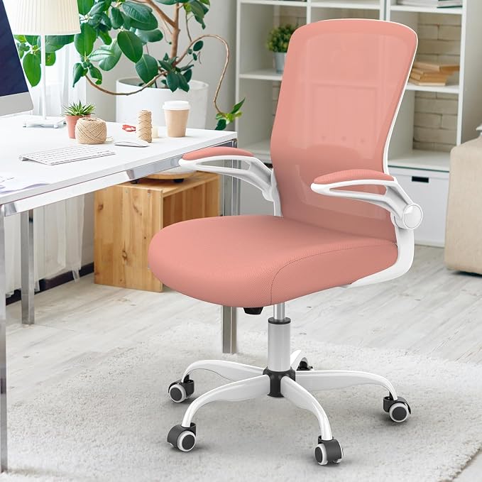 Mimoglad Home Office Chair, High Back Desk Chair, Ergonomic Mesh Computer Chair with Adjustable Lumbar Support and Thickened Seat Cushion