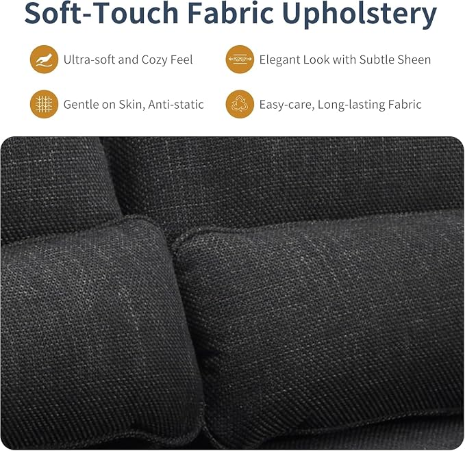 L-Shaped Sectional Sofa with Storage, Reversible Sleeper Sofa Couch with Chaise, Soft Fabric Upholstered Modular Couch with Cup Holder & Side Pockets, 1000lbs Capacity for Living Room (Black, 3-Seat)