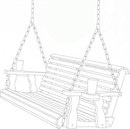 Heavy Duty Porch Swing Hanging Chain Kit (2 Pack) 1500 Lbs Capacity, up to 8 ft Length- Rustproof Zinc-Plated, 6 Quick Links & 2 Y-Chain Assemblies(White,Better Rust Protection)