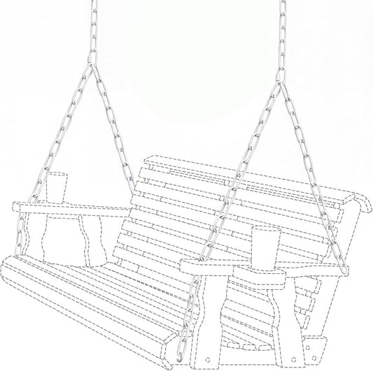 Heavy Duty Porch Swing Hanging Chain Kit (2 Pack) 1500 Lbs Capacity, up to 8 ft Length- Rustproof Zinc-Plated, 6 Quick Links & 2 Y-Chain Assemblies(White,Better Rust Protection)