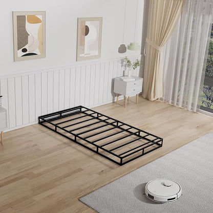Tyndall Box Spring for Twin Bed, 5 inch Twin Box Spring Only, Strong Metal Frame Mattress Foundation, No Noise, Easy Assembly, Non Slip, Black