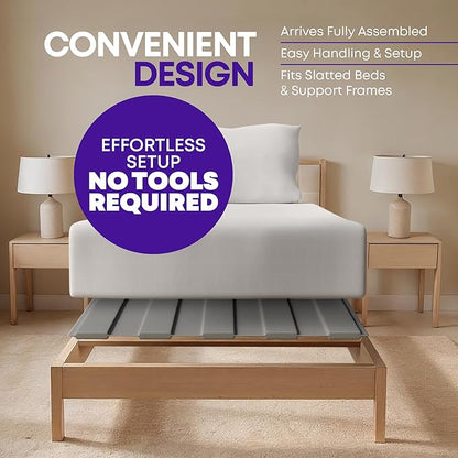 Greaton, Wooden Twin Bed Slats for Support Under Mattress with Cover – Replacement Wood Slats for Twin Size Bed Frame – Under Mattress Support Without Extra Height – 2.38-Inch Standard Width