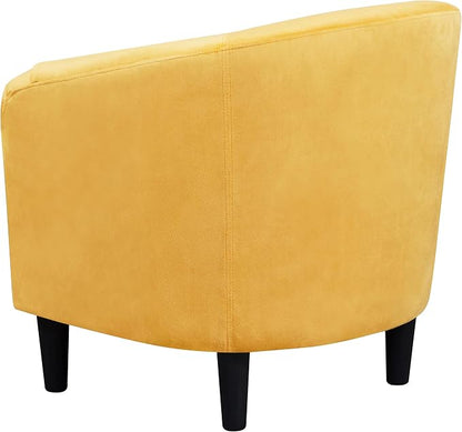 Topeakmart Accent Chair, Club Arm Chair with Velvet Upholstery and Sturdy Legs for Bedroom/Living Room/Home Bar, Yellow
