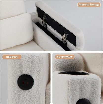 104.7" U-Shaped Sectional Sofa Couch, Pull-Out Sleeper Sofa Bed with Storage Chaise, Double Cup Holders, Dual USB Charging Ports, Couches for Living Room Apartment