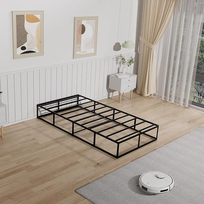 Tyndall 10 Inch Twin Box Spring, Heavy Duty Metal Box Spring for Twin Size Bed Mattress Foundation with Fabric Cover, Noise-Free, Non Slip, Easy Assembly
