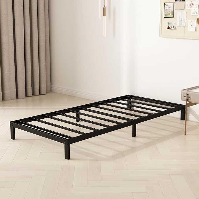 YUSENHEEI 8 Inch Twin Bed Frames, Heavy Duty Metal Platform Bed Frame No Box Spring Needed, Noise Free, Easy Assembly, Black