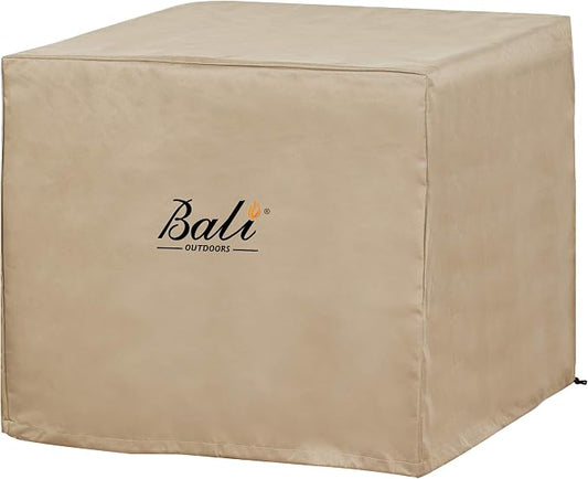 BALI OUTDOORS 32 Inch Square Patio Fire Pit Table Cover, Heavy Duty, Waterproof and Weather Resistant Oxford Fabric Cover, Brown