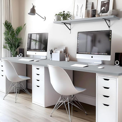 Kaboon Universal Tabletop 59.1"x23.62" Grey, Table Top for Sit Stand Desk, Reversible Melamine Top,Double Desks Home Office