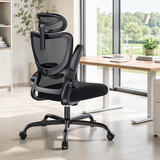 HUANUO Ergonomic Office Chair, High Back Computer Desk Chair with Adjustable Lumbar Support and Headrest, Comfy Gaming Chair with 3D Armrests, Home Office Rolling Chair, Max Load 300 lbs