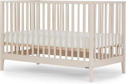dadada Baby LaLa 3-in-1 Convertible Crib - Wood Crib Converts into Toddler Bed & Daybed - Greenguard Gold Certified, Made in Italy - 3 Adjustable Mattress Heights - Solid Beechwood Almond Milk