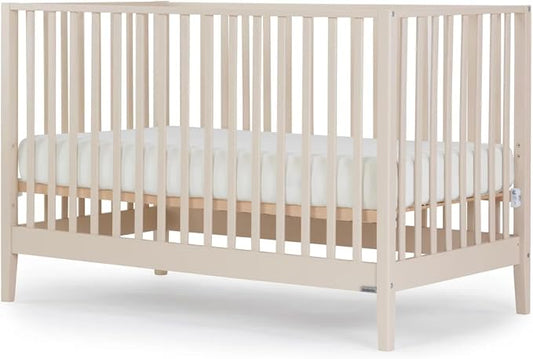 dadada Baby LaLa 3-in-1 Convertible Crib - Wood Crib Converts into Toddler Bed & Daybed - Greenguard Gold Certified, Made in Italy - 3 Adjustable Mattress Heights - Solid Beechwood Almond Milk