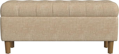 HomePop Ainsley 40" Storage Ottoman Bench - Oatmeal Textured Fabric