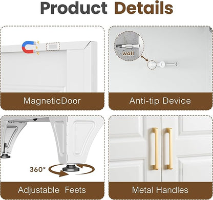Metal Wardrobe Cabinets with Drawers,Black Armoire Wardrobe Closet with Hanging Rod,Clothes Storage Cabinet with Adjustable Shelves and Doors,Clothing Cabinet for Bedroom,Laundry Room