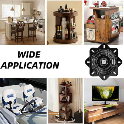 8 Inch Heavy Duty 360 Degree Bar Stool Swivel Replacement Seat Swivel Base Barstool Swivel Plate-for Recliner Chair,Barstools,Chair,Ball Bearing Swivel Boat Seat Or Van Pilot Seat.