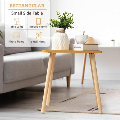 FORAOFUR Side Table, Modern Small End Table, Wood Nightstand for Living Room, Bedroom and Balcony, Rectangular Accent Table Home Decor, Easy Assembly, Natural | Natural wood, modern rectangular, fits living/bedroom/balcony, compact, versatile, sturdy n...