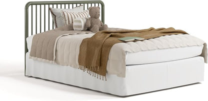 Storkcraft Porto 5-in-1 Convertible Crib with Toddler Guardrail – GREENGUARD Gold Certified, Toddler Bed Conversion Kit Included, 100% Solid Wood, Fits Standard Baby Crib Mattress (Olive)