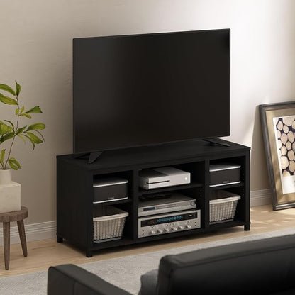 Furinno Classic TV Stand, Entertainment Center, TV Console for TV up to 55 Inch with Shelves, for Living Room, Bedroom, Americano