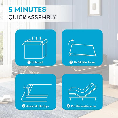 Dyonery Split King Adjustable Bed Frame with 14 inch Cooling Copper Memory Foam Mattress, Wireless Remote & Head and Foot Incline, CertiPUR-US Certified & Fiberglass Free, Zero Gravity, 80" × 76"