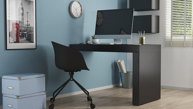 Mobili Fiver, Evolution Desk 47.2 x 23.6 in, Ashwood Black with One Leg, Made in Italy