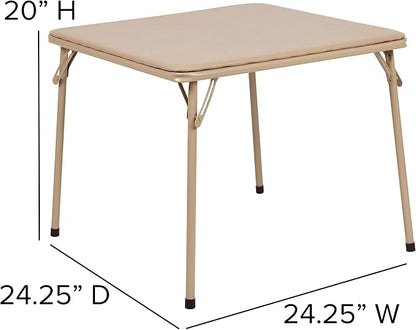 Flash Furniture Mindy Kids Tan Folding Table with Padded Top and Powder Coated Locking Legs